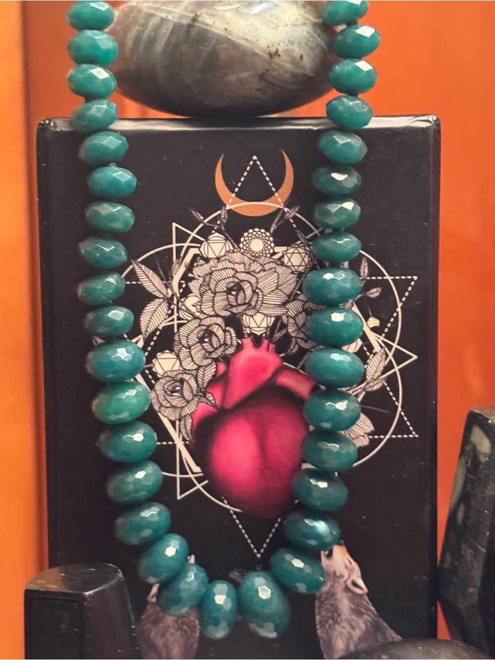 Chan Luu emerald Faceted Beaded Necklace